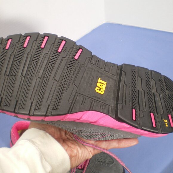CAT Pink and Gray Steel Toed Shoes, Size 7 1/2 - Picture 4 of 8